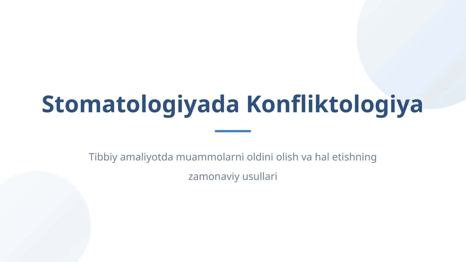 Stomatologiyada Konfliktologiya