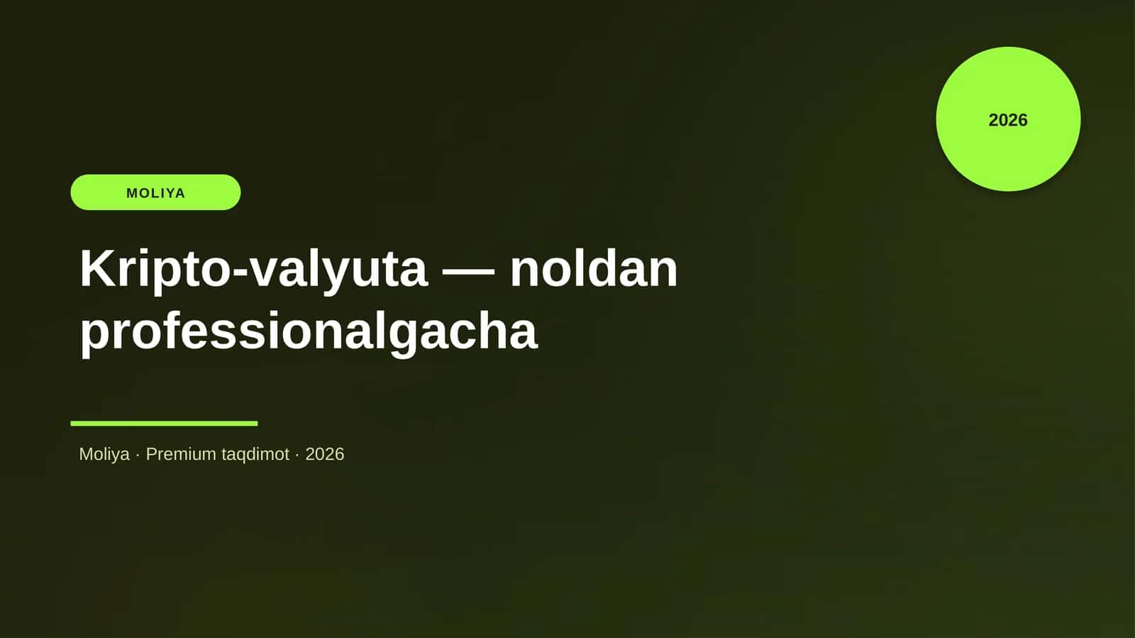 Kripto-valyuta — noldan professionalgacha