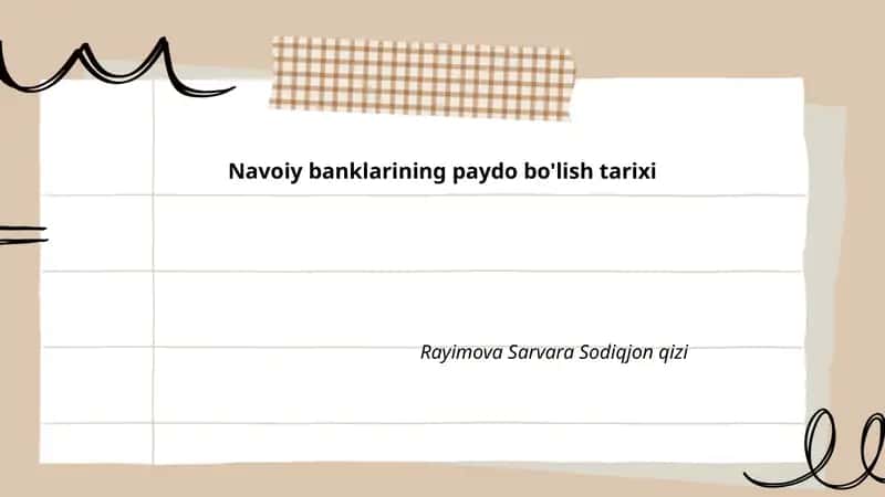 Navoiy banklarining paydo bo'lish tarixi