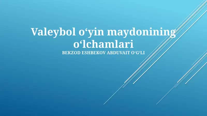 Voleybol Maydonchasi O'lchamlari