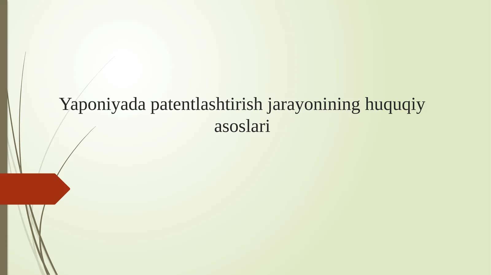 Yaponiyadagi ilk patent