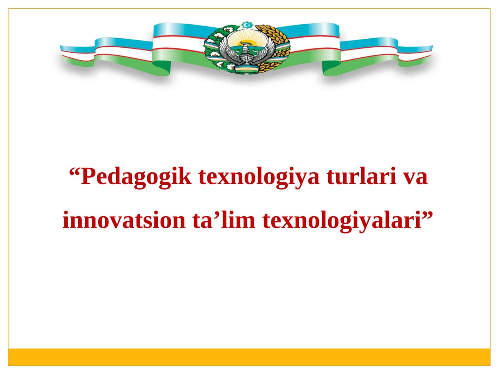 Pedagogik texnologiya turlari va innovatsion texnologiyalar