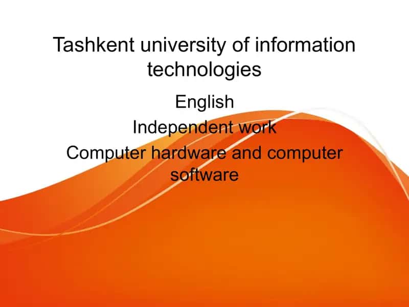 Kompyuter software va hardware haqida taqdimot ingliz tilida