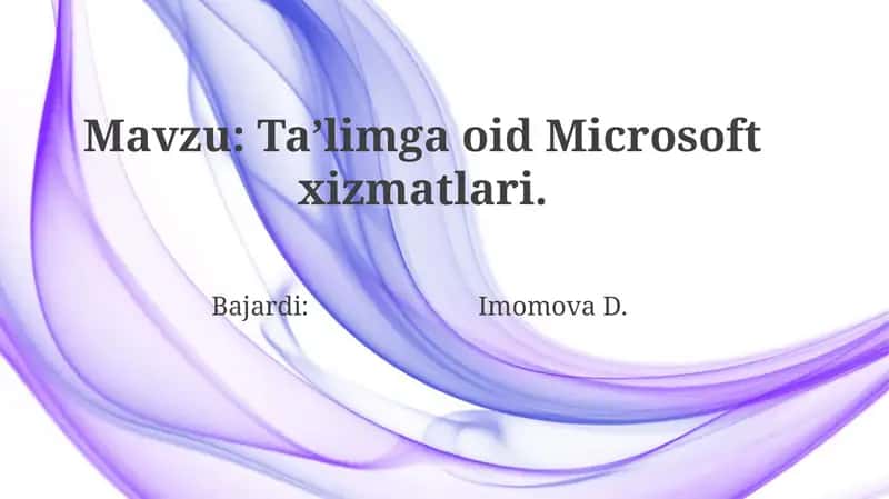 Ta’limgaoidMicrosoftxizmatlari.