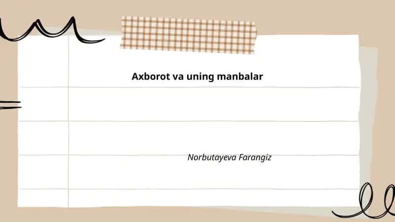 Axborot va uning manbalar