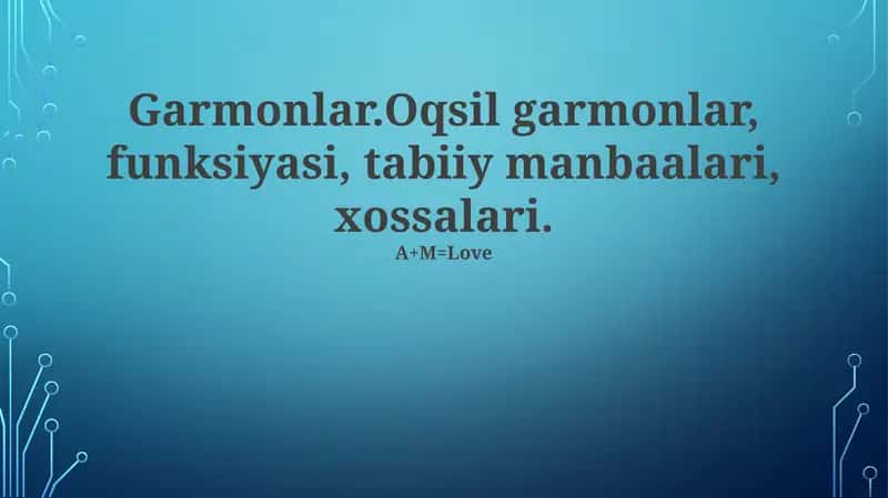 Oqsil Gormonlar: Signal Berishning Asoslari