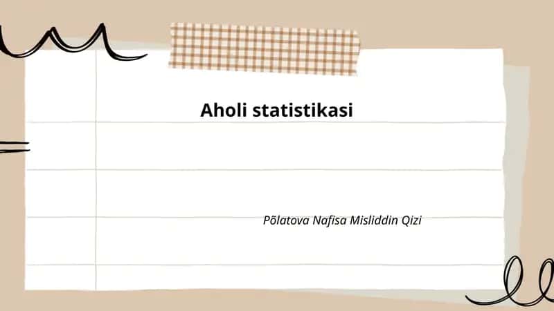 Aholi statistikasi