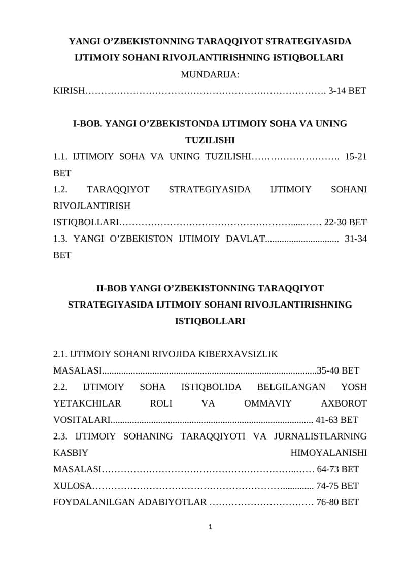 IJTIMOIY SOHANI RIVOJLANTIRISH ISTIQBOLLARI