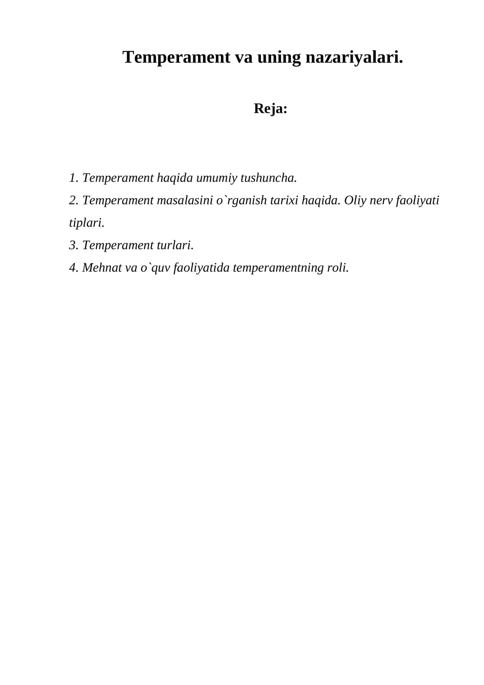 Temperament va uning nazariyalari