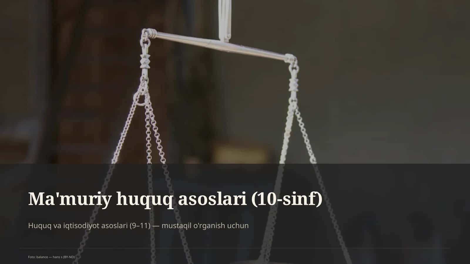 Ma'muriy huquq asoslari (10-sinf)