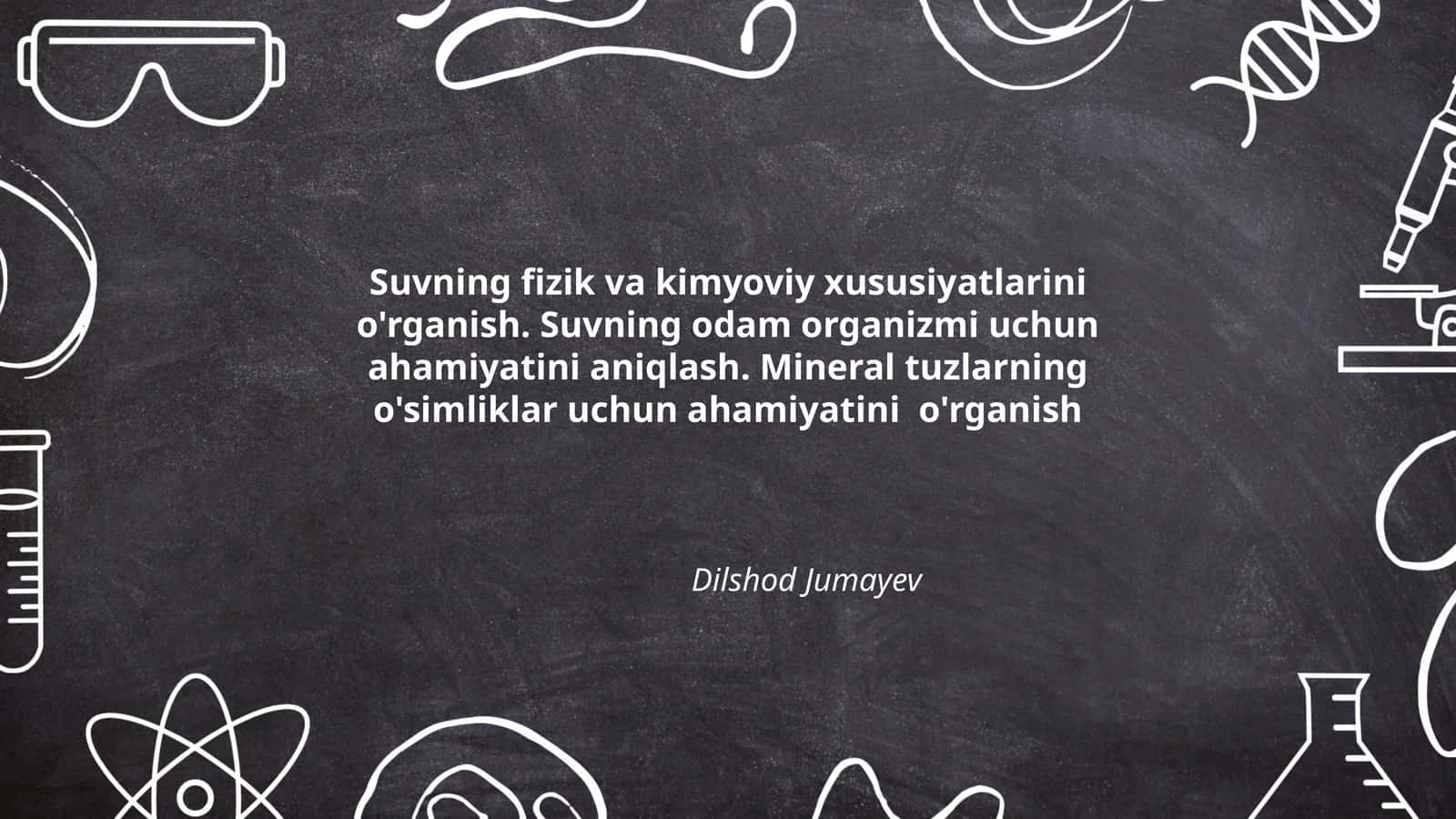 Suvning fizik va kimyoviy xususiyatlari