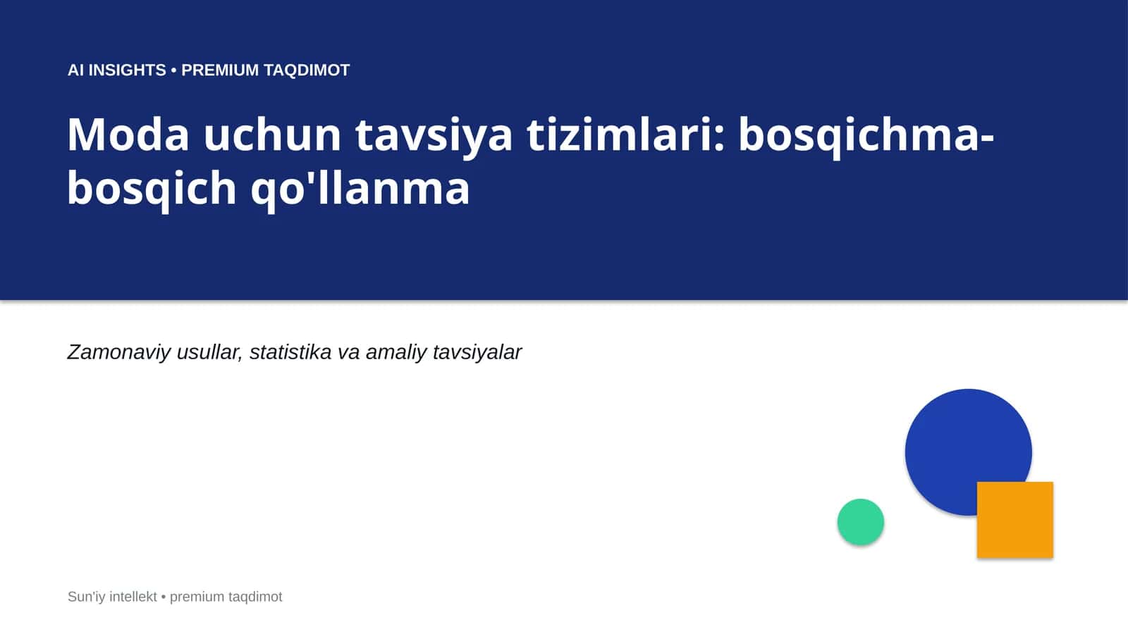 Moda uchun tavsiya tizimlari: bosqichma-bosqich qo'llanma