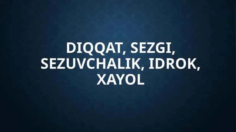 Diqqat, Sezgi, Xayol, Idrok