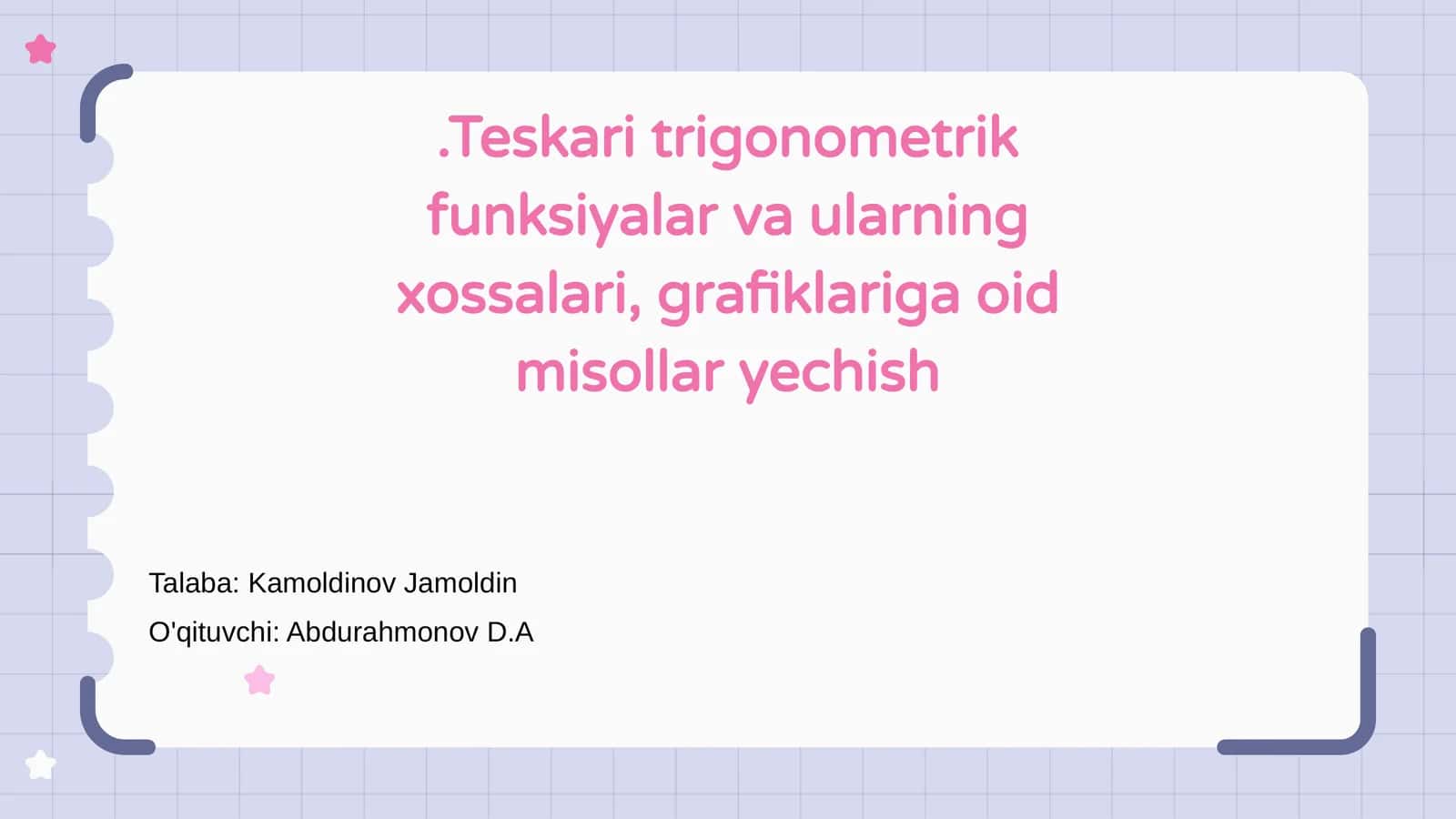 Teskari trigonometrik funksiyalar