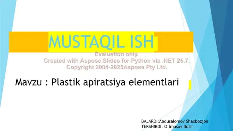 Plastik operatsiyalar va uni bajarish usullari