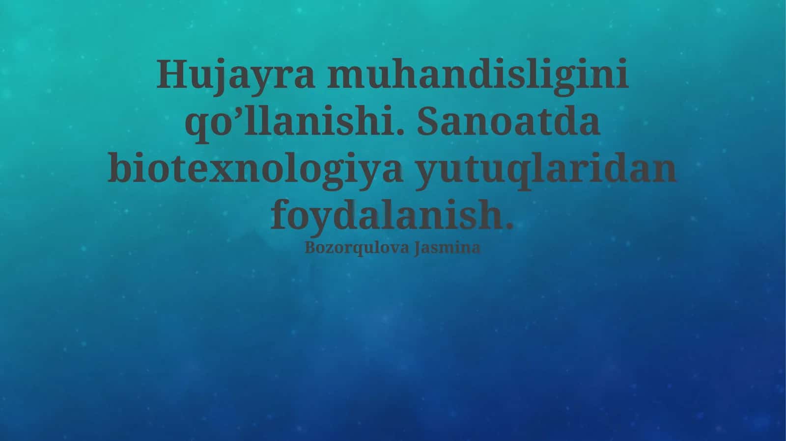 Hujayra muhandisligini qo’llanishi
