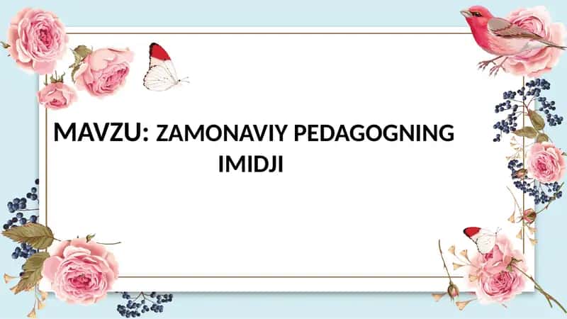 Zamonaviy Pedagogning Imidji