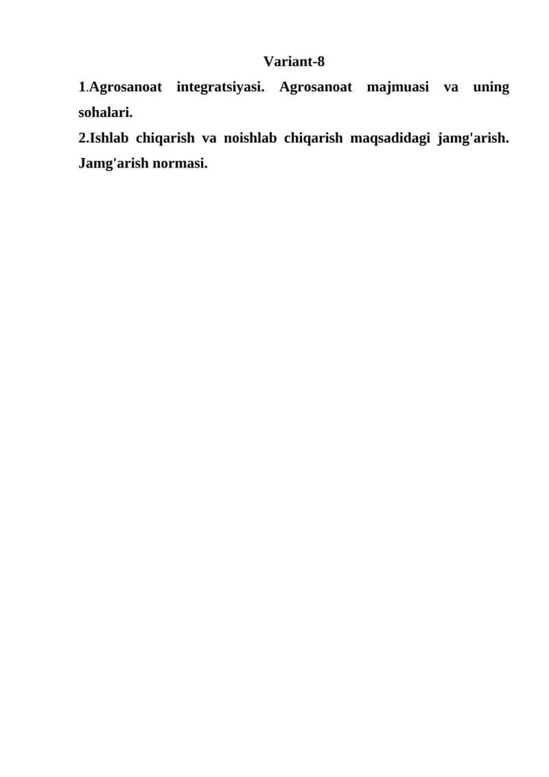 Agrosanoat integratsiyasi