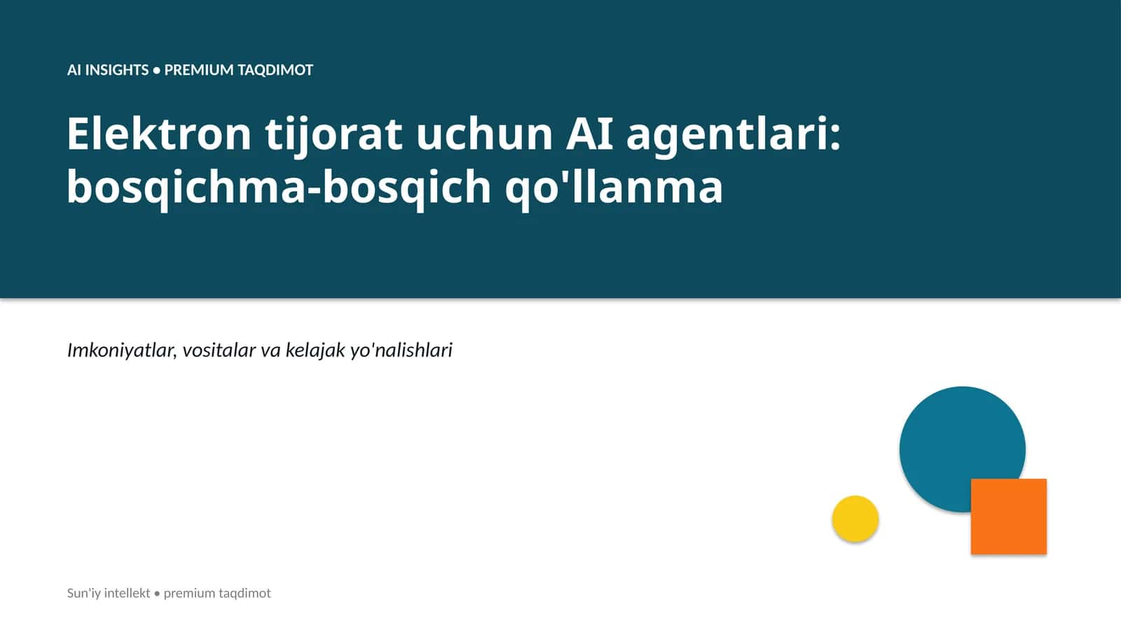 Elektron tijorat uchun AI agentlari