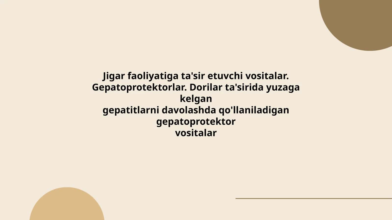Jigar faoliyatiga ta'sir etuvchi vositalar