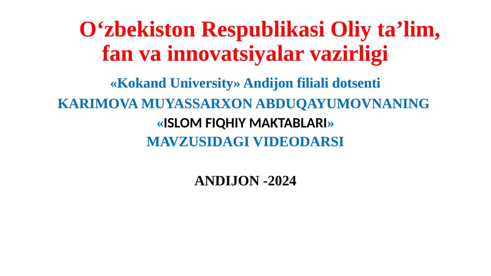 ISLOM FIQHIY MAKTABLARI
