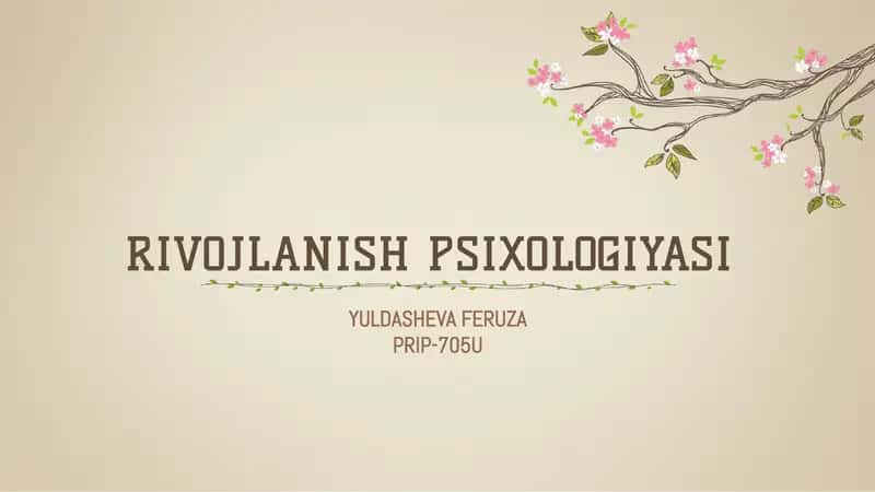 rivojlanish psixologiyasi