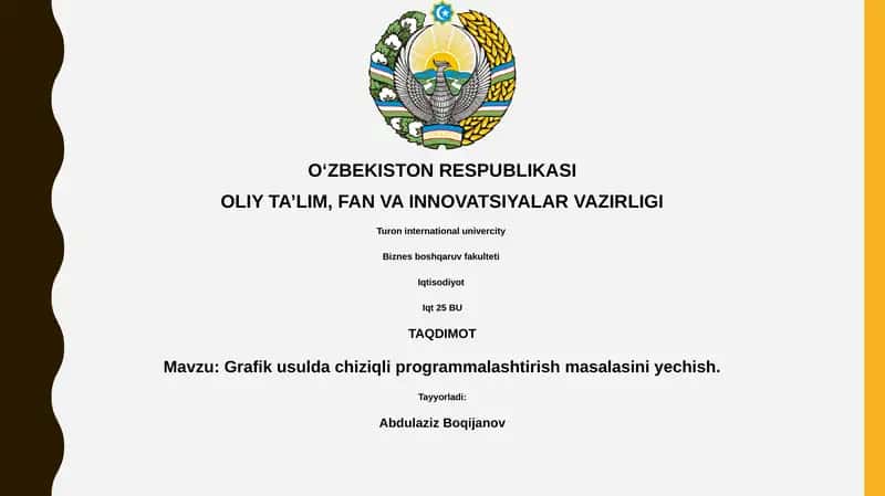 Grafik usulda chiziqli programmalashtirish