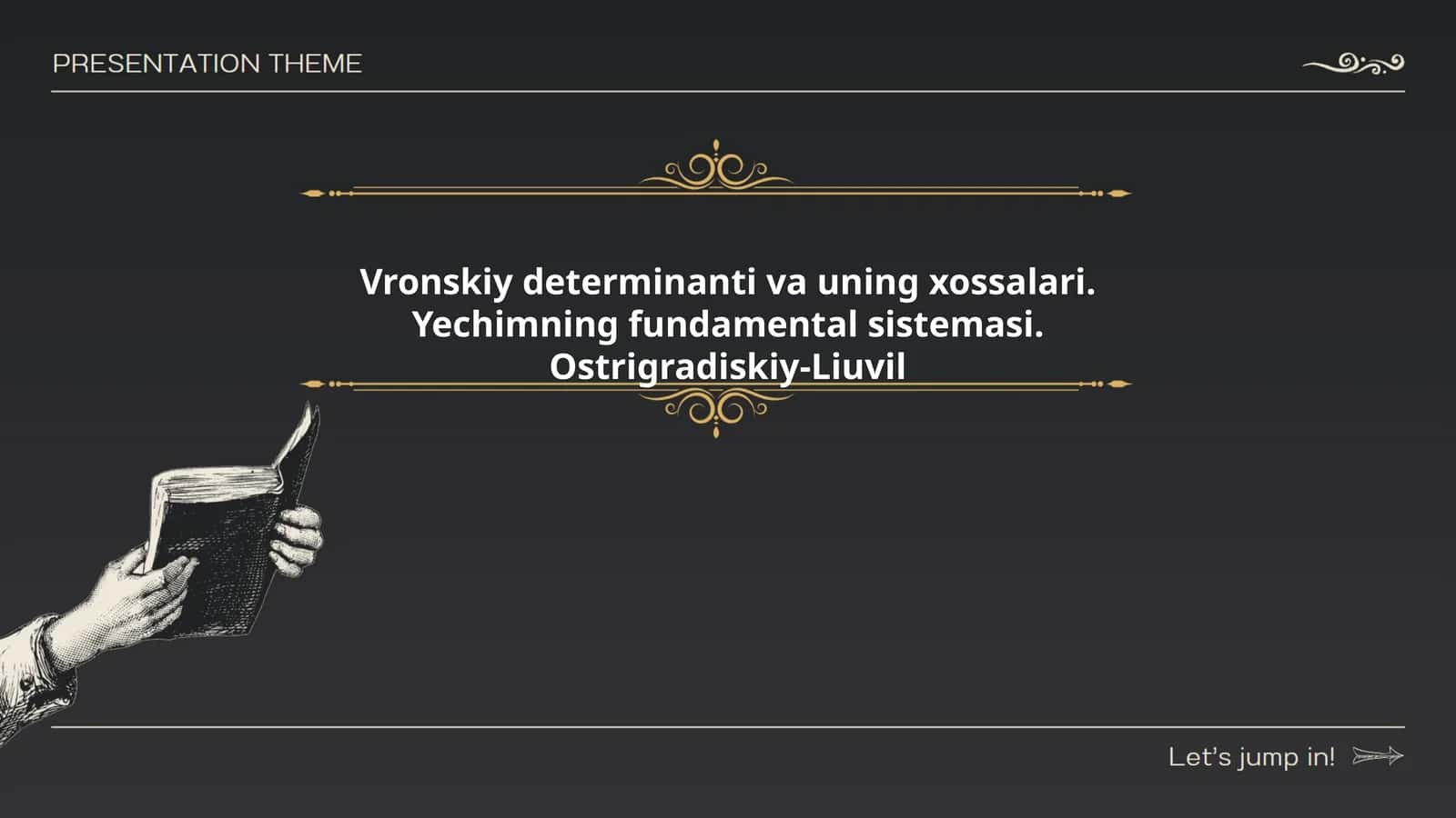 Vronskiy determinanti va uning xossalari