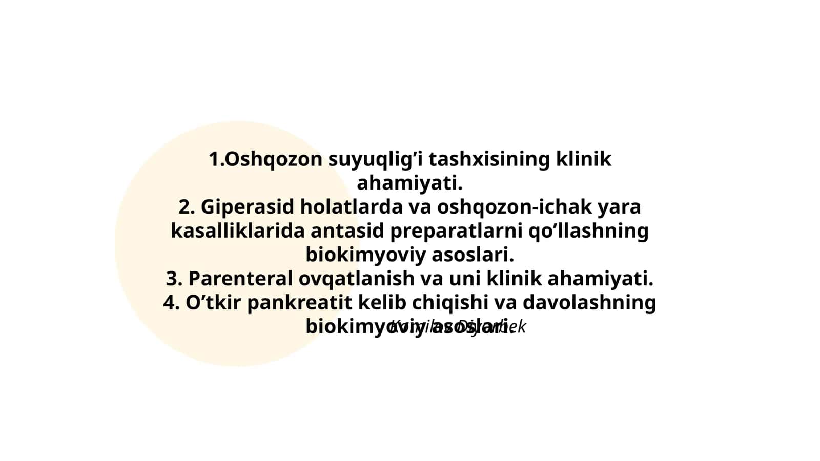 Oshqozon suyuqlig’i tashxisi va davolashning muammoiyati