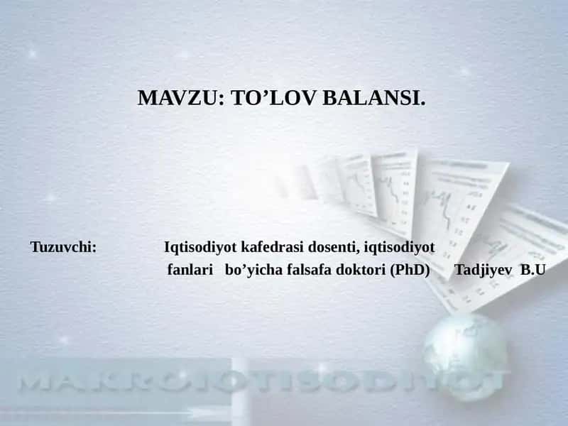 TO’LOV BALANSI