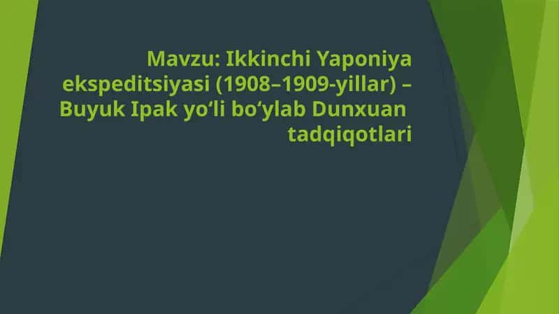 Ikkinchi Yaponiya ekspeditsiyasi (1908–1909-yillar) – Buyuk Ipak yo‘li bo‘ylab Dunxuan tarixi