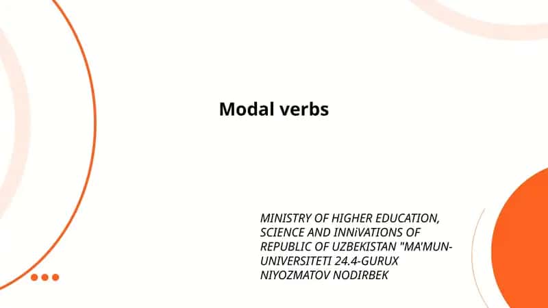Modal verbs