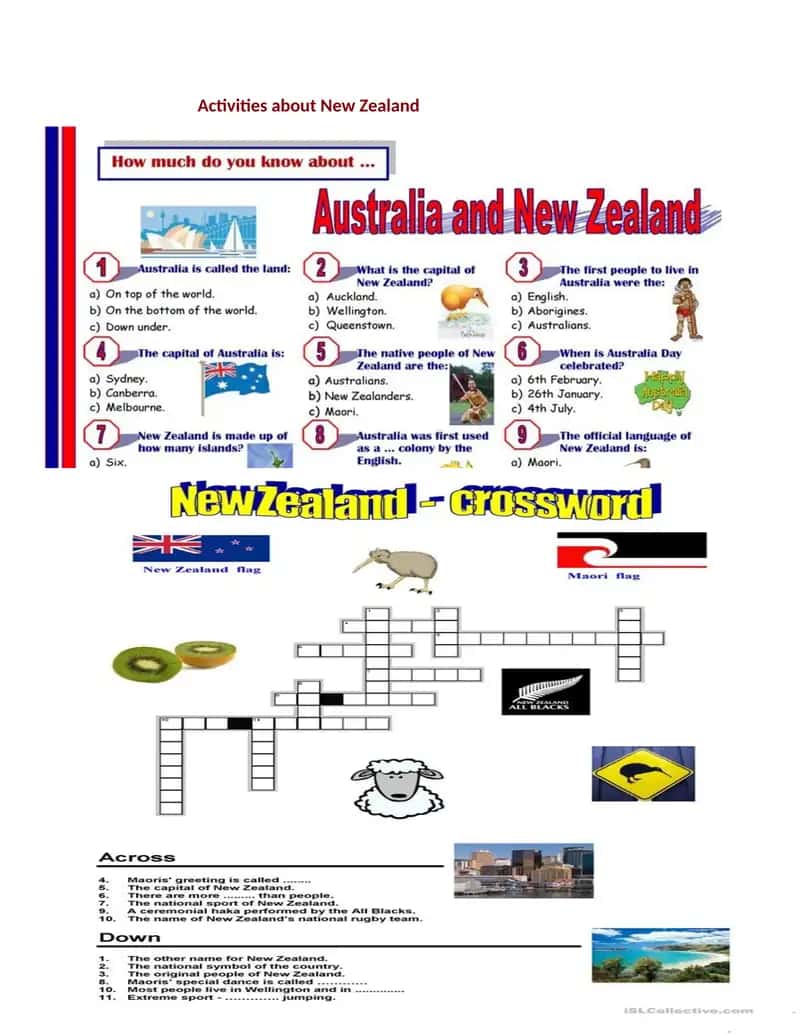 Activities about New Zealand
