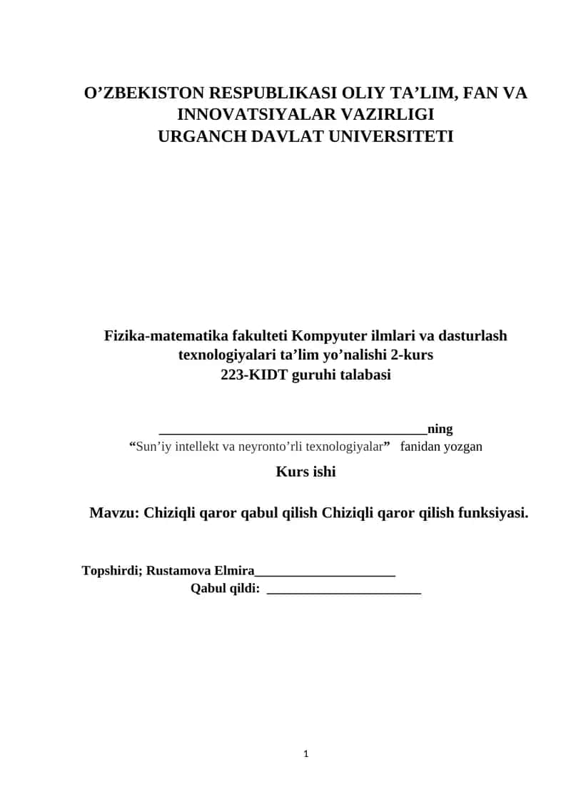 Chiziqli qaror qabul qilish