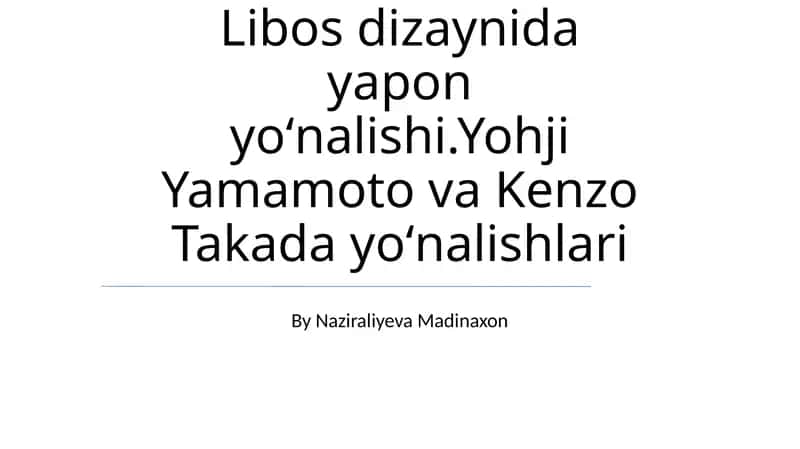 Yapon kiyim dizayni