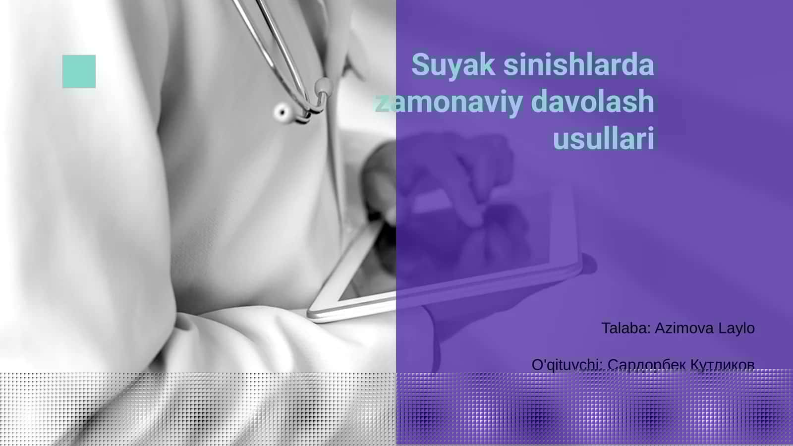 Suyak sinishlarda zamonaviy davolash usullari