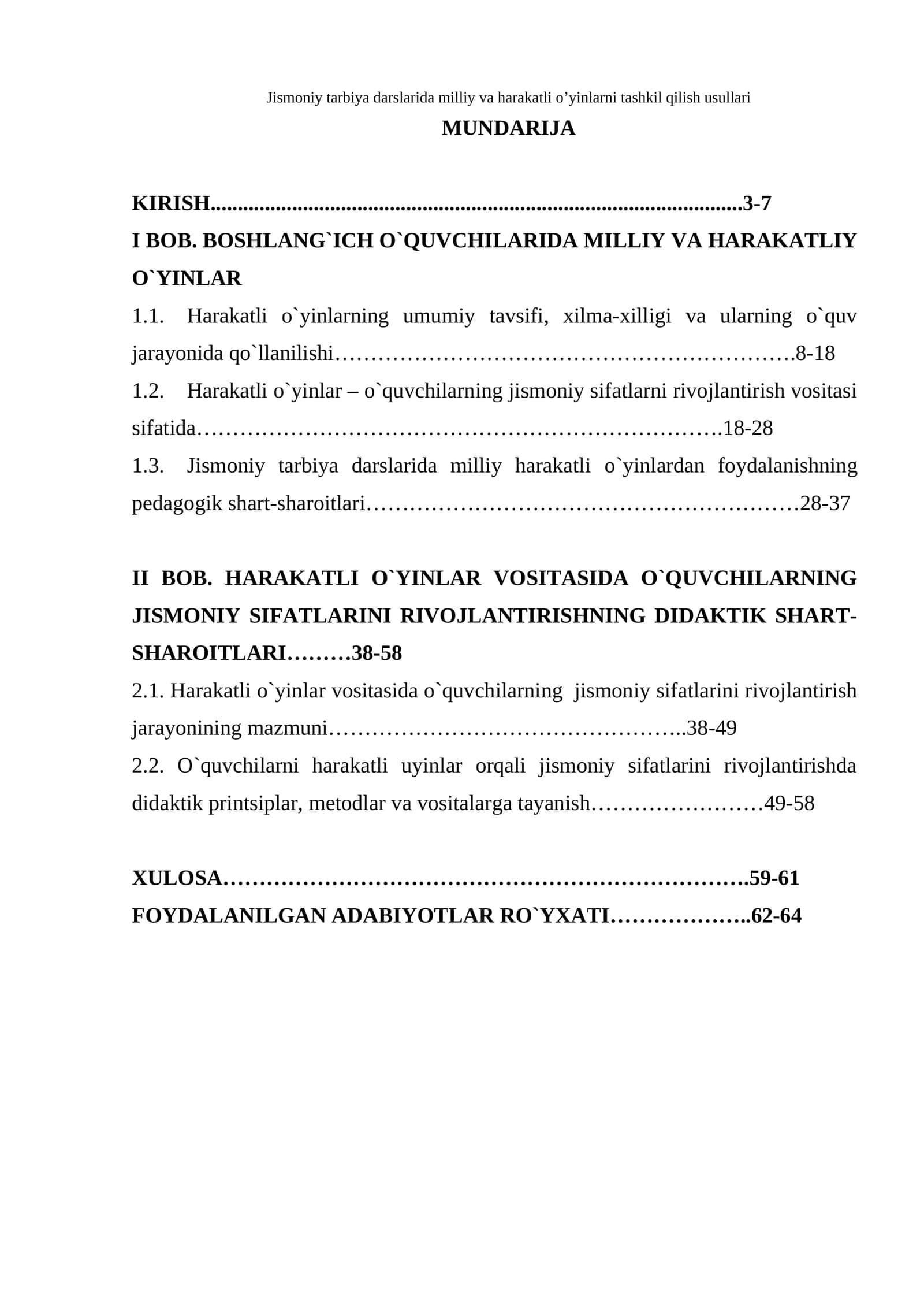Jismoniy tarbiya darslarida milliy va harakatli o’yinlarni tashkil qilish usullari