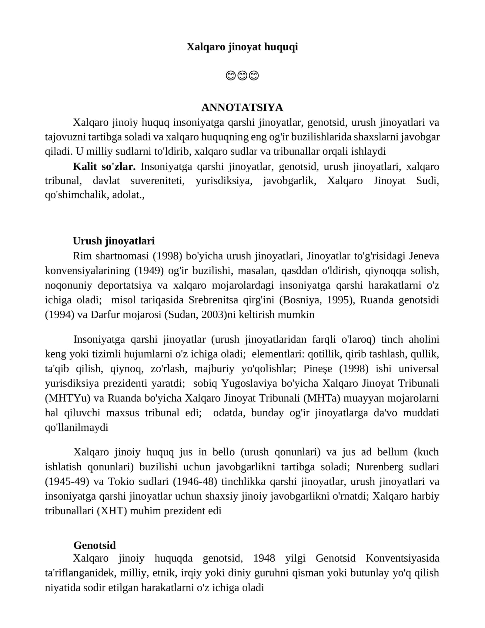 Xalqaro jinoyat huquqi