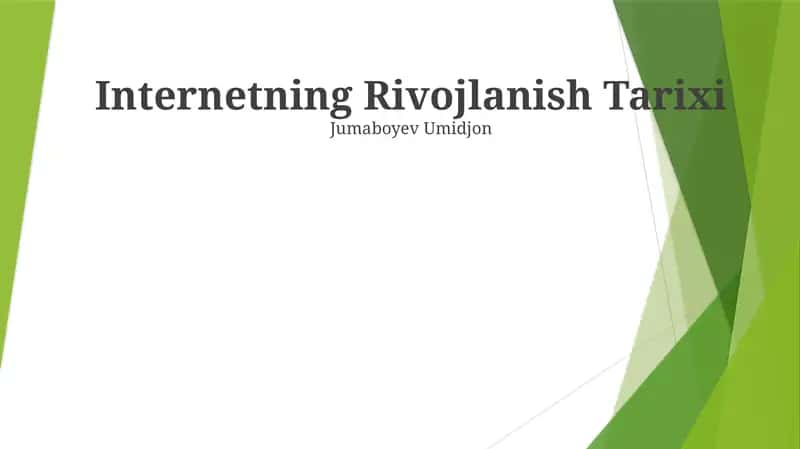 Internetning Rivojlanish Tarixi