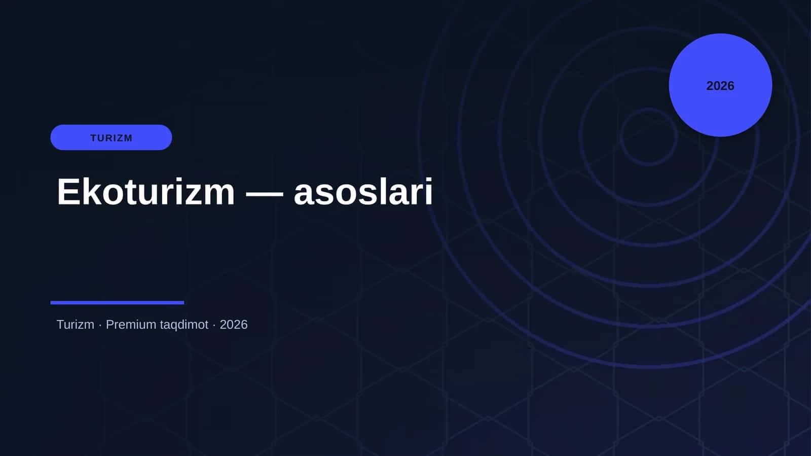 Ekoturizm — asoslari