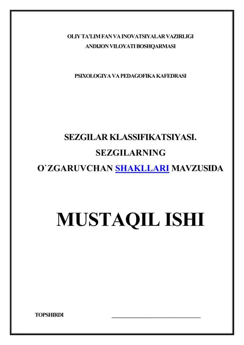 Sezgilar klassifikatsiyasi