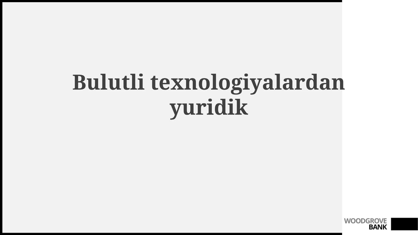 Bulut Texnologiyalarining Huquqiy Xizmatlarda Qo'llanilishi