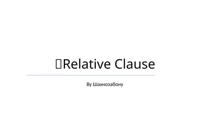 Relative Clause