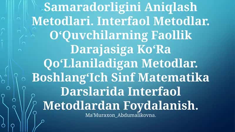 OʻQitishni Tashkil Qilishda Didaktik OʻYin Metodidan Foydalanish