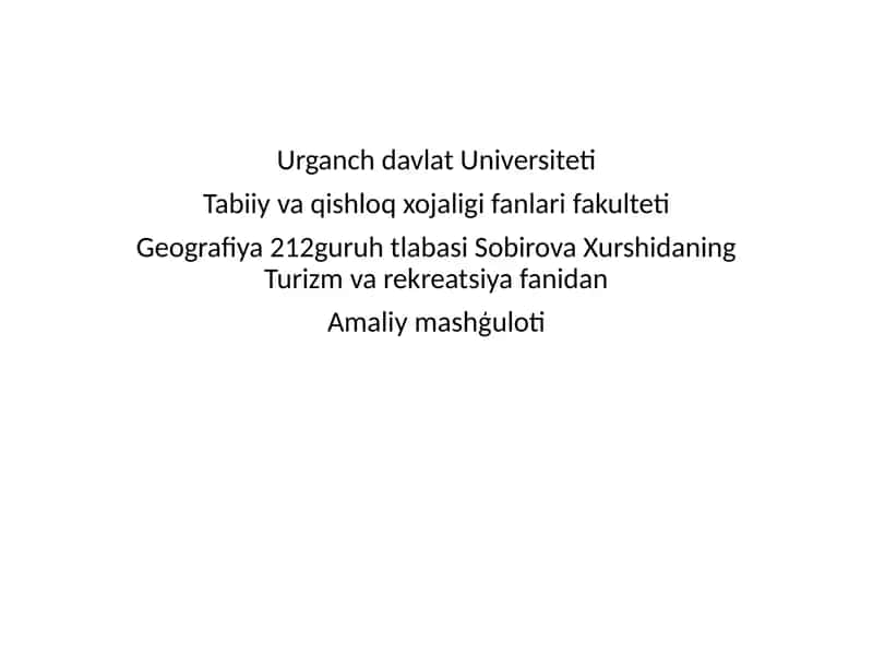 Urganch davlat Universiteti