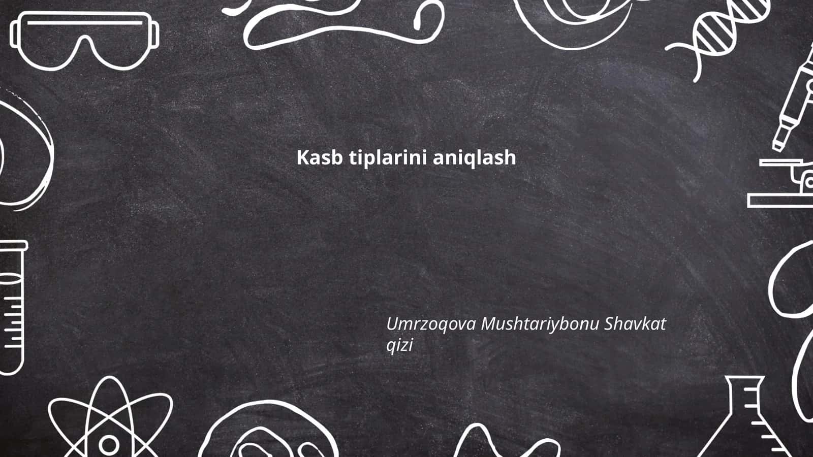 Kasb tiplarini aniqlash