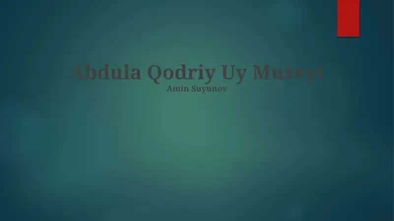 Abdula Qodriy Uy Muzeyi