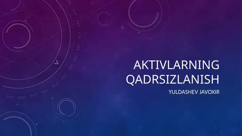 Aktivlarning qadrsizlanishi