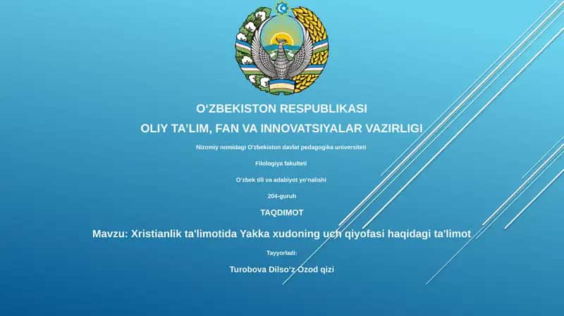 Xristianlik ta'limotida Yakka xudoning uch qiyofasi haqidagi ta'limot