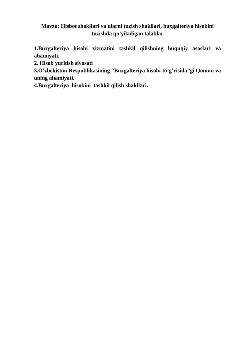 Buxgalteriya hisobi tizimi